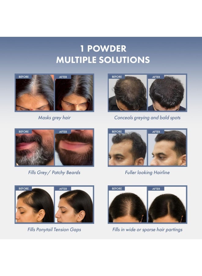 ثريفيكو بودرة ثرايف كو لتغطية جذور الشعر باللون الأسود الطبيعي | تغطي الشيب والفراغات في فروة الرأس فورًا | تركيبة غير لاصقة وسهلة الاستخدام | بتقنية هايابليكس™ المقاومة للتكسر | بودرة لتغطية الشعر، 4 غرام (عبوة من قطعتين) - Image 2